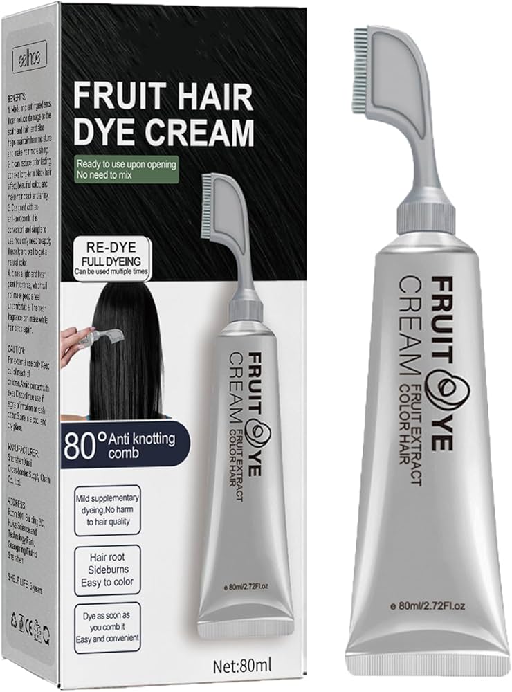 Crema para el cabello con peine para cubrir canas marron