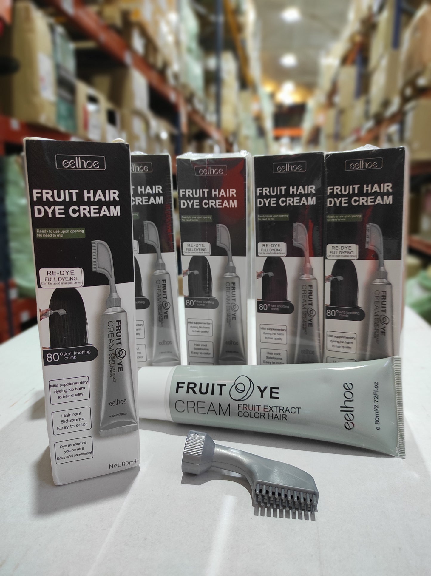 Crema para el cabello con peine para cubrir canas marron - additional image 1